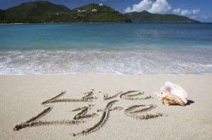 Live life writing in sand